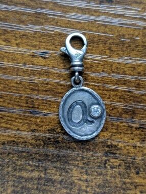 Vintage 925 Sterling Silver Silpada CZ Crystal Letter Initial "a" Charm Retired